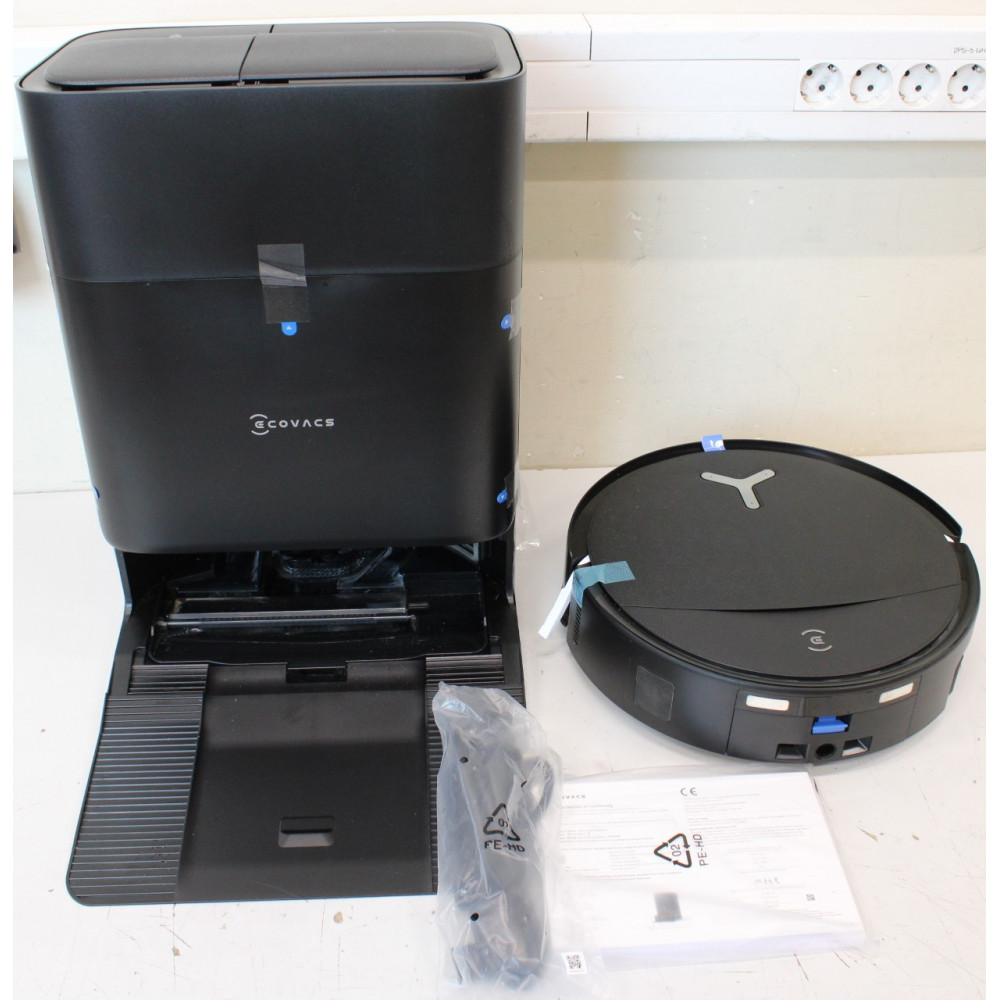 SALE OUT. Ecovacs DEEBOT T80S OMNI BLACK Vacuum cleaner, Robot, Wet&Dry, 24800Pa, TruEdge 3.0, AIVI 3D 3.0, 6400 mAh, Black + Au