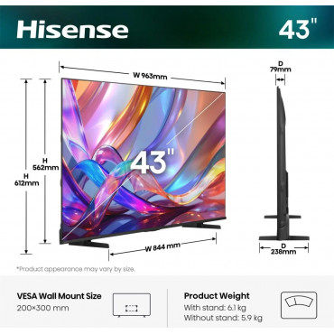 Hisense 43E7S 43" (108 cm) UHD QLED Smart TV | Hisense
