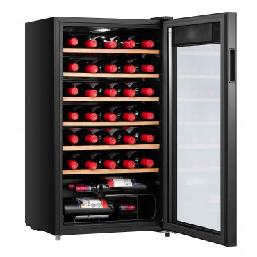 Midea Wine Cooler | MDRW150FGG22W | Energy efficiency class Class G | Free standing | Bottles capacity 34 | Black