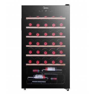 Midea Wine Cooler | MDRW150FGG22W | Energy efficiency class Class G | Free standing | Bottles capacity 34 | Black