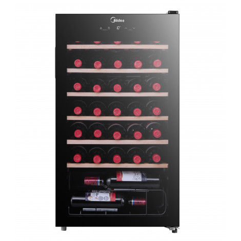 Midea Wine Cooler | MDRW150FGG22W | Energy efficiency class Class G | Free standing | Bottles capacity 34 | Black