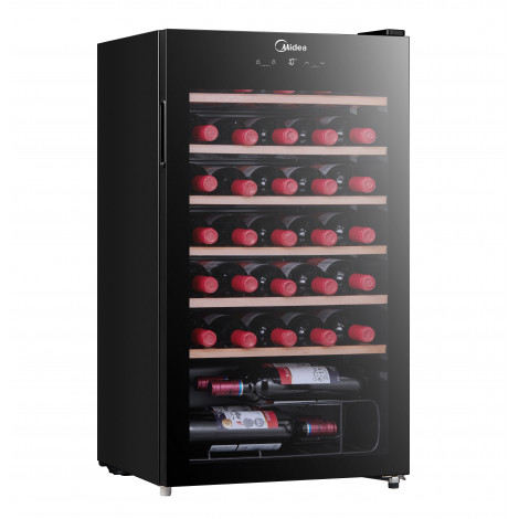 Midea Wine Cooler | MDRW150FGG22W | Energy efficiency class Class G | Free standing | Bottles capacity 34 | Black