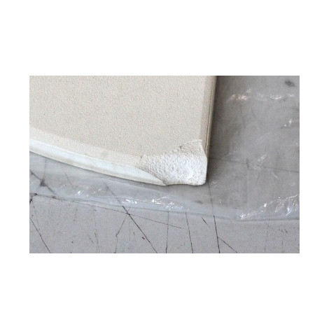 SALE OUT. TunaBone | Half moon pizza stone, 190 mm for Kamado 23/24inch | CHIPPED CORNER