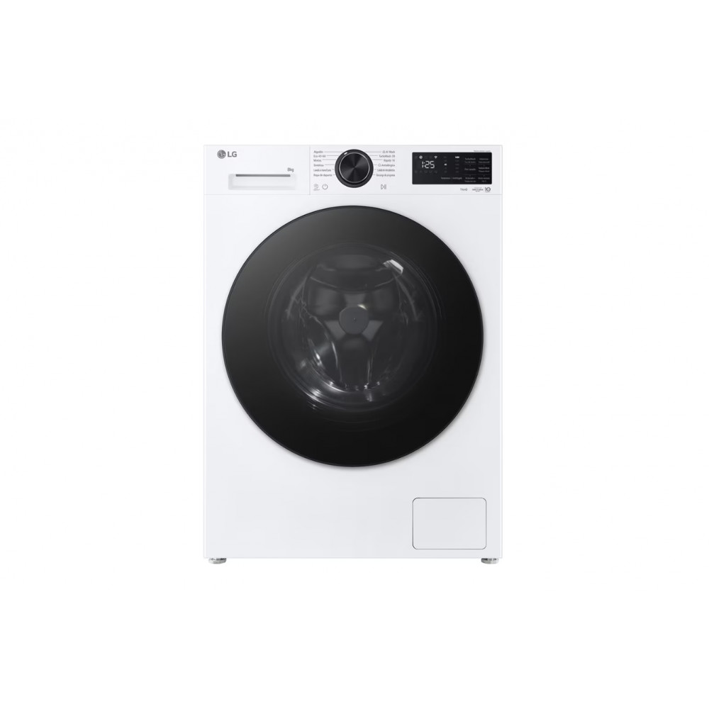 LG F2X50S8TLB Washing Machine, Front Load, Capacity 8 kg, Spin speed 1200 rpm, White | LG