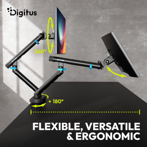 Digitus Desk Mount | Tilt, rotation, pivot | Dual design monitor mount, 2x 35", 2x 10 kg | 35 " | Maximum weight (capacity) 20 k