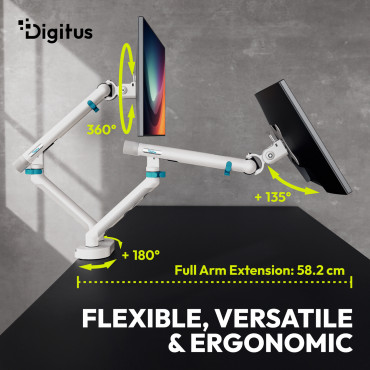 Digitus Desk Mount | Tilt, rotation, pivot | Dual design monitor mount, 2x 35", 2x 10 kg | 35 " | Maximum weight (capacity) 20 k