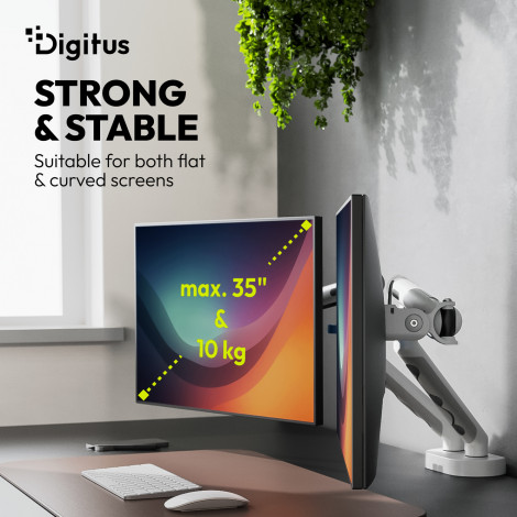 Digitus Desk Mount | Tilt, rotation, pivot | Dual design monitor mount, 2x 35", 2x 10 kg | 35 " | Maximum weight (capacity) 20 k