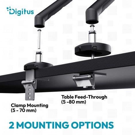 Digitus Desk Mount | Tilt, rotation, pivot | Single design monitor mount | 35 " | Maximum weight (capacity) 10 kg | Black
