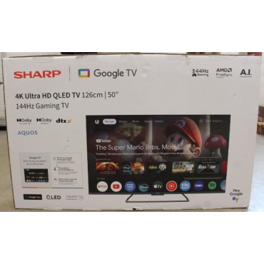 SALE OUT. Sharp 50HR7265E 50" (126cm) QLED 144Hz 4K Ultra HD Google TV, Dolby Vision, Dolby Atmos, Central Stand | SALE OUT. Sha