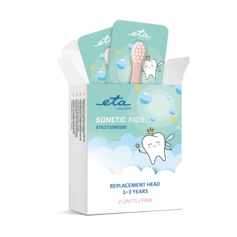 Sonetic Kids 171090100 | ETA Replacement toothbrush head | Heads | For kids | Number of brush heads included 2 | Pink