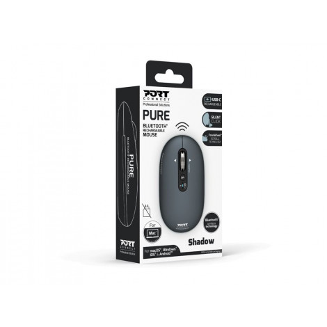 PORT CONNECT Mouse | PURE MAC | Wireless | Bluetooth | Gray