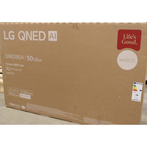 SALE OUT. LG 50QNED80A3A 50" (127 cm) QNED LED LCD TV | SALE OUT. LG 50QNED80A3A | 50 | Smart TV | webOS 25 | UHD | Black | DAMA