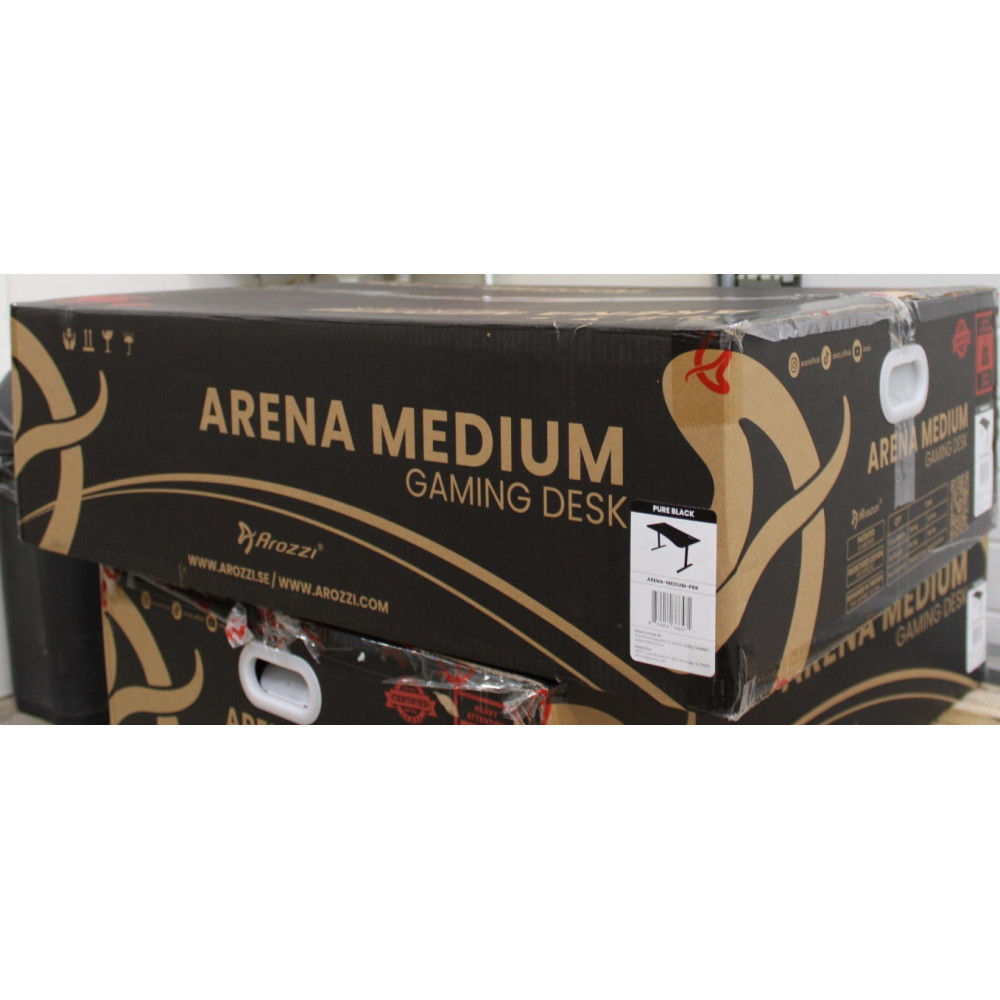 SALE OUT. | Arozzi | Gaming Desk | Arena Medium | Black | DAMAGED PACKAGING, SCRATCHED PARTS AND TABLE TOP | 24 month(s)