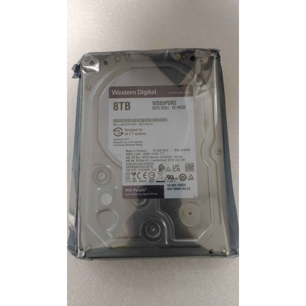 SALE OUT. | Western Digital Surveillance Hard Drive | Purple Surveillance WD85PURZ | 5640 RPM | 8000 GB | REFURBISHED