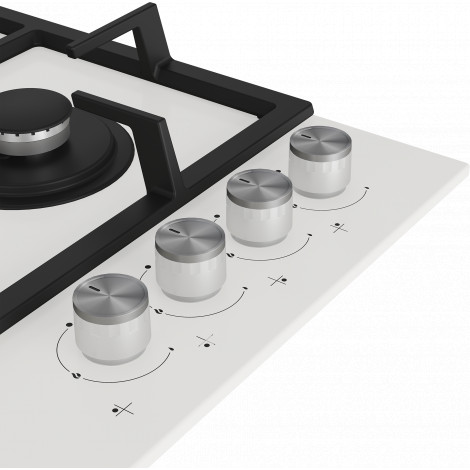 BEKO Hob | HILW64225SW | Gas | Number of burners/cooking zones 4 | Knob | White