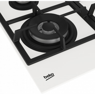BEKO Hob | HILW64225SW | Gas | Number of burners/cooking zones 4 | Knob | White