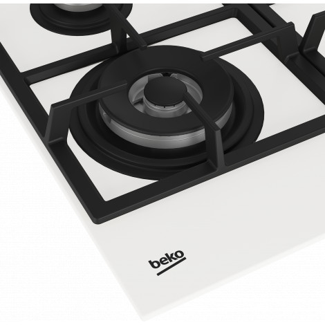 BEKO Hob | HILW64225SW | Gas | Number of burners/cooking zones 4 | Knob | White