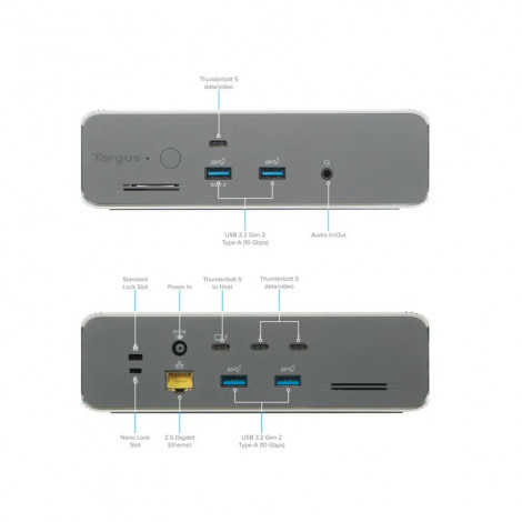Targus DOCK230EUZ | Thunderbolt 5 Triple Video 8K EcoSmart Dock with 140W EPR