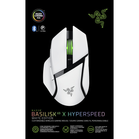 Razer Gaming Mouse | Basilisk V3 X HyperSpeed | Wireless | Bluetooth | White