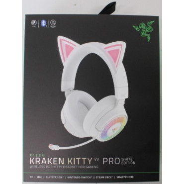 SALE OUT. Razer Kraken Kitty V3 Pro Headset, White | Razer Headset | Kraken Kitty V3 Pro | Bluetooth | Over-Ear | DAMAGED PACKAG