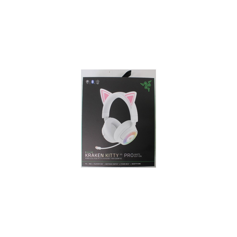 SALE OUT. Razer Kraken Kitty V3 Pro Headset, White | Razer Headset | Kraken Kitty V3 Pro | Bluetooth | Over-Ear | DAMAGED PACKAG