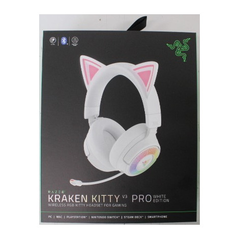 SALE OUT. Razer Kraken Kitty V3 Pro Headset, White | Razer Headset | Kraken Kitty V3 Pro | Bluetooth | Over-Ear | DAMAGED PACKAG