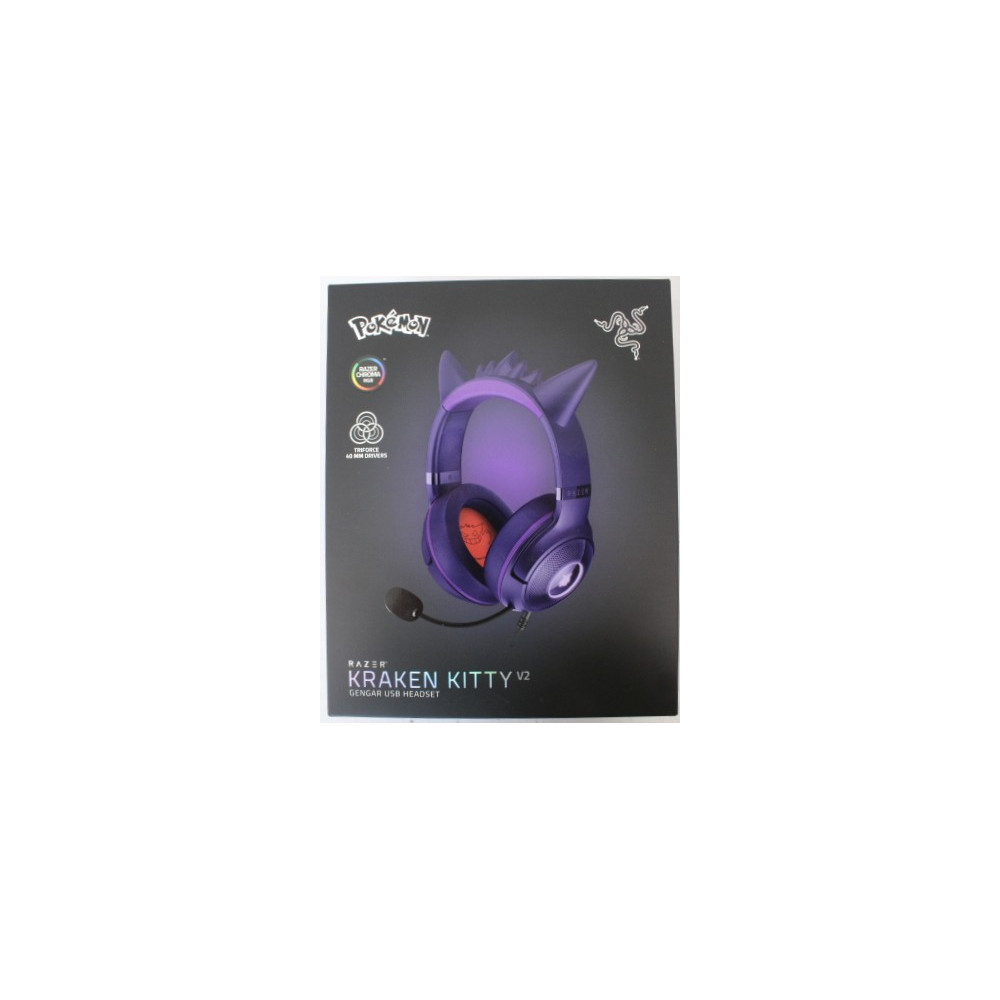 SALE OUT. Razer Kraken Kitty V2 Headset, Pokémon Gengar Ed. | Razer Headset | Kraken Kitty V2 | Yes | Wired | Over-ear | DEMO