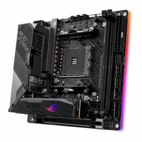 Asus ROG STRIX X570-I GAMING | Processor family AMD | Processor socket AM4 | DDR4 | Supported hard disk drive interfaces SATA, M