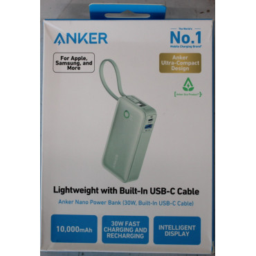 SALE OUT. | Anker 545 Nano Power Bank | A1259G61 | 10000 mAh | Green | DAMAGED PACKAGING, DEMO