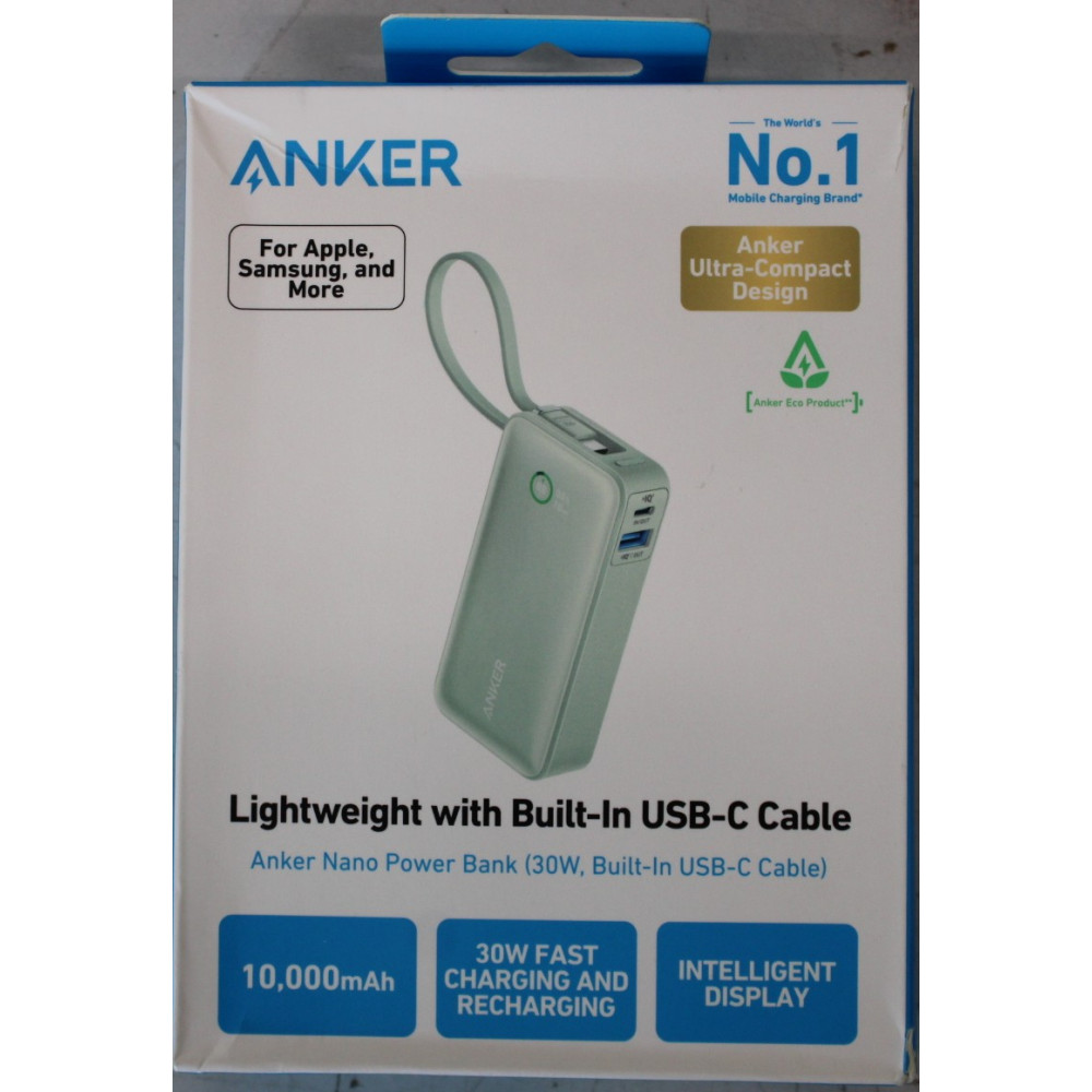 SALE OUT. | Anker 545 Nano Power Bank | A1259G61 | 10000 mAh | Green | DAMAGED PACKAGING, DEMO