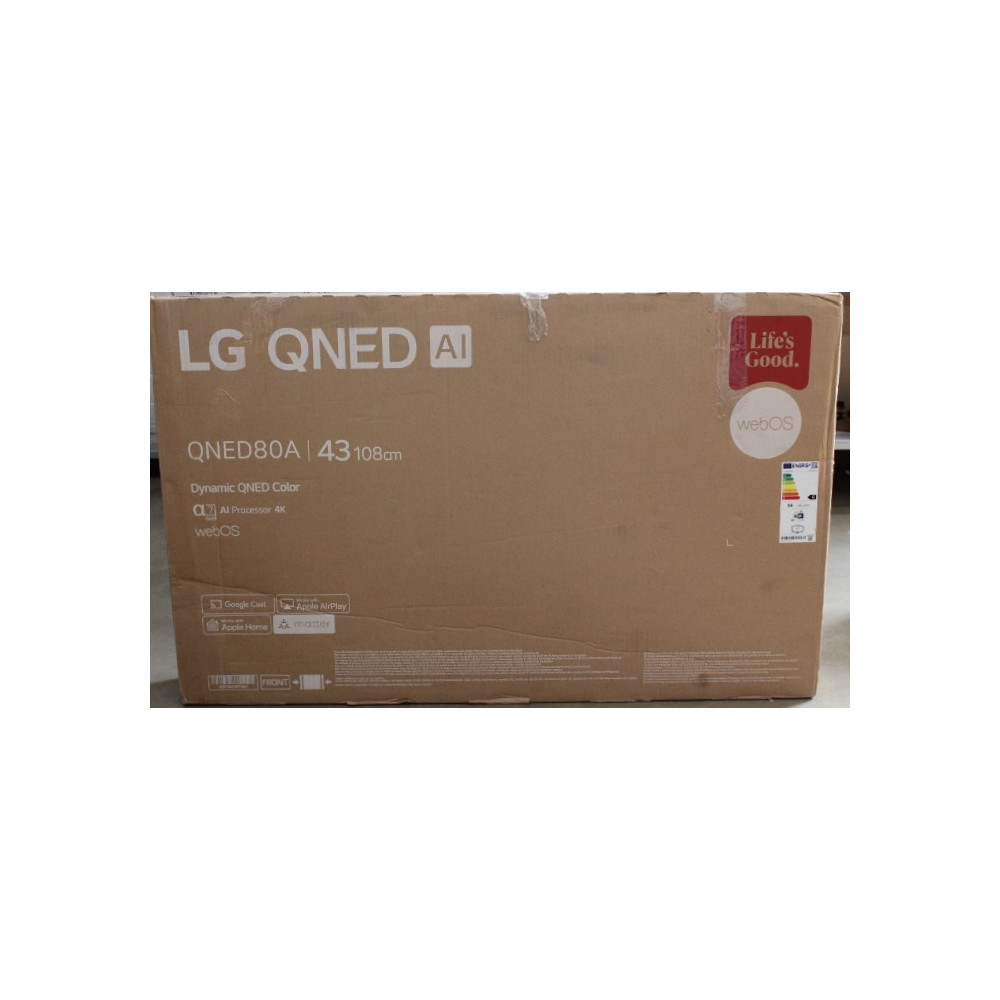 SALE OUT. | LG 43QNED80A3A | 43 | Smart TV | webOS 25 | UHD | Black | DAMAGED PACKAGING