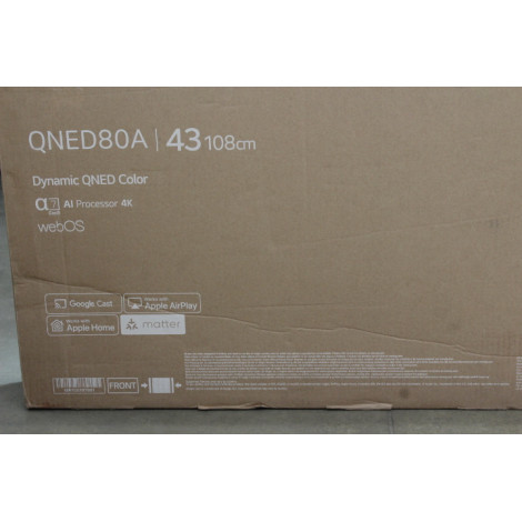 SALE OUT. | LG 43QNED80A3A | 43 | Smart TV | webOS 25 | UHD | Black | DAMAGED PACKAGING