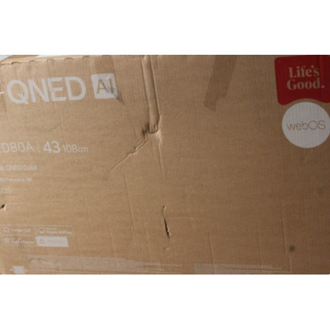 SALE OUT. | LG 43QNED80A3A | 43 | Smart TV | webOS 25 | UHD | Black | DAMAGED PACKAGING