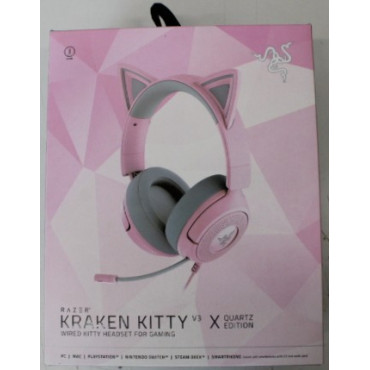 SALE OUT. Razer Kraken Kitty V3 X Headset, Quartz | SALE OUT. Razer Gaming Headset | Kraken Kitty V3 X | Wired | Over-Ear | Micr