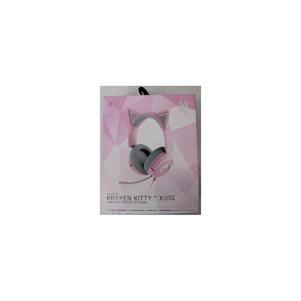 SALE OUT. Razer Kraken Kitty V3 X Headset, Quartz | SALE OUT. Razer Gaming Headset | Kraken Kitty V3 X | Wired | Over-Ear | Micr