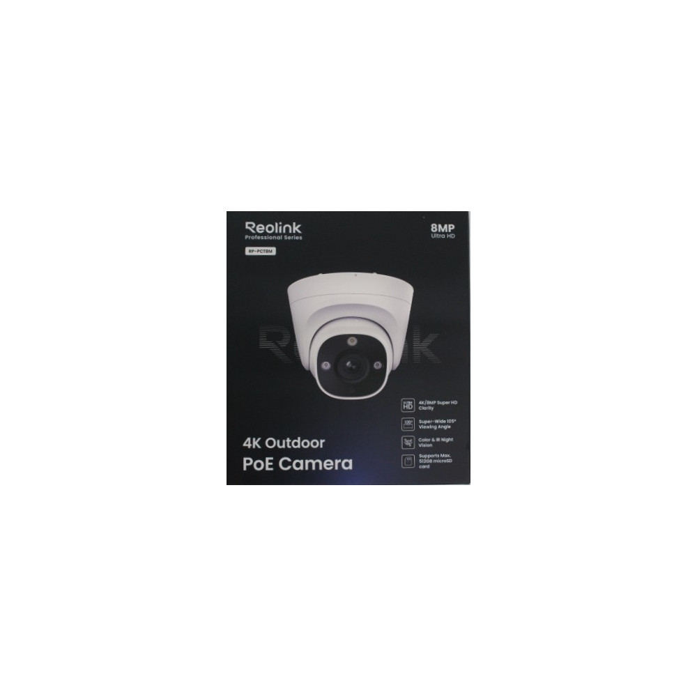 SALE OUT. Reolink PCRPD4K01 Smart 4K 125 View PoE Dome Camera | Reolink 4K Smart PoE Camera with Color Night Vision | RP-PCT8M |