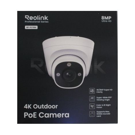 SALE OUT. Reolink PCRPD4K01 Smart 4K 125 View PoE Dome Camera | Reolink 4K Smart PoE Camera with Color Night Vision | RP-PCT8M |