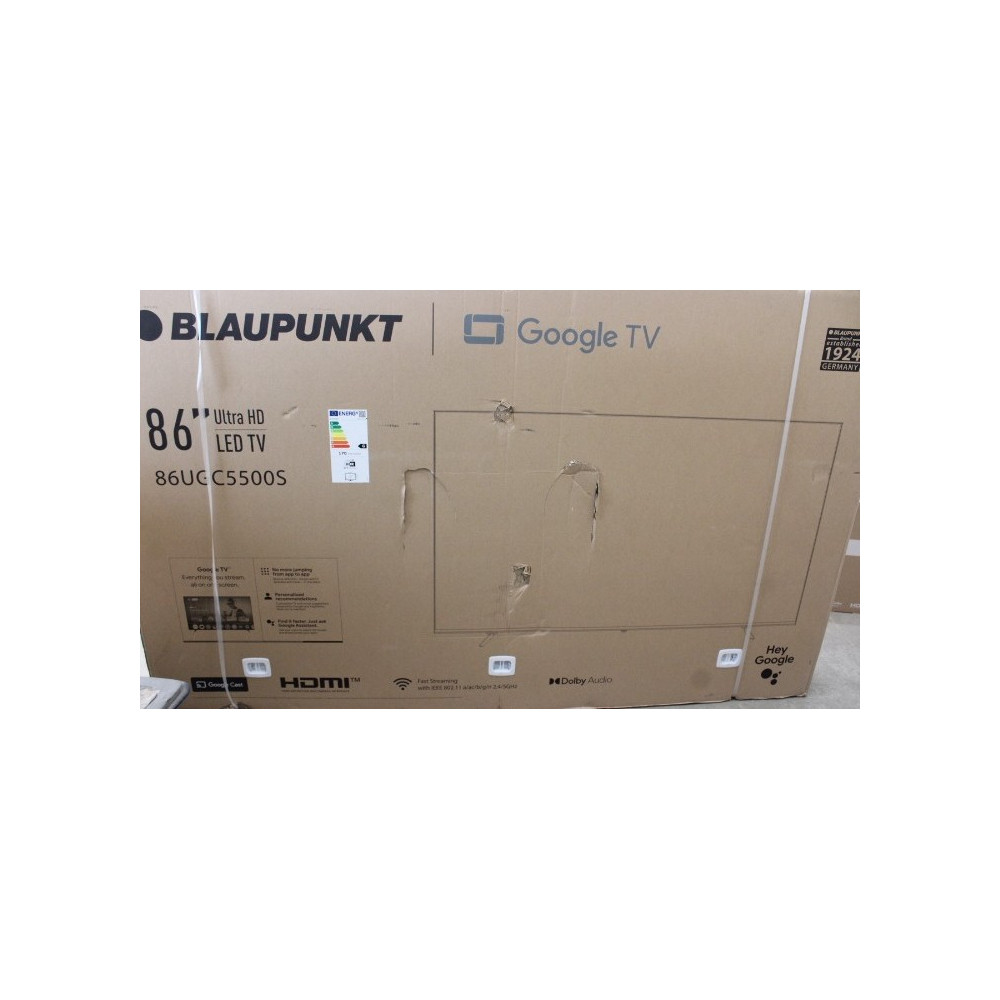 SALE OUT. Blaupunkt 86UGC5500S 86" (218 cm) 4K Ultra HD LED Google TV | SALE OUT. Blaupunkt LED TV | 86UGC5500S | 86 | Smart TV 