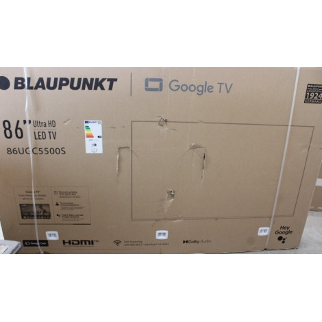 SALE OUT. Blaupunkt 86UGC5500S 86" (218 cm) 4K Ultra HD LED Google TV | SALE OUT. Blaupunkt LED TV | 86UGC5500S | 86 | Smart TV 