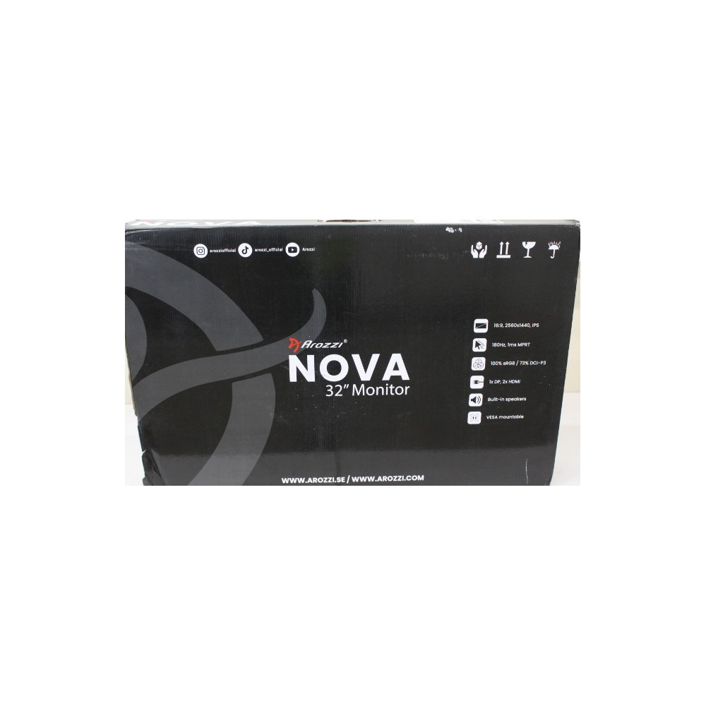 SALE OUT. Arozzi Nova 32" IPS, 180Hz, Computer Monitor - Purple | SALE OUT. Nova | 32 " | IPS | QHD | 16:9 | 180 Hz | 1 ms | 256