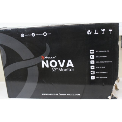 SALE OUT. Arozzi Nova 32" IPS, 180Hz, Computer Monitor - Purple | SALE OUT. Nova | 32 " | IPS | QHD | 16:9 | 180 Hz | 1 ms | 256