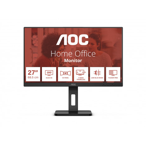 AOC | Monitor | Q27E3UMF | 27 " | VA | QHD | 16:9 | 75 Hz | 2560 x 1440 | 300 cd/m | HDMI ports quantity 1 | Black