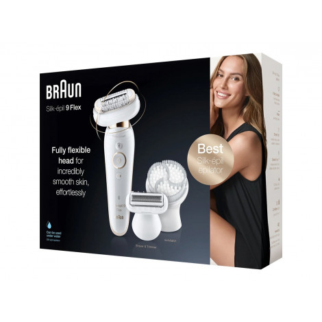 Braun Epilator | Silk-épil 9 Flex SES9-030 3D | Operating time (max) 50 min | Number of power levels 2 | Wet & Dry | White