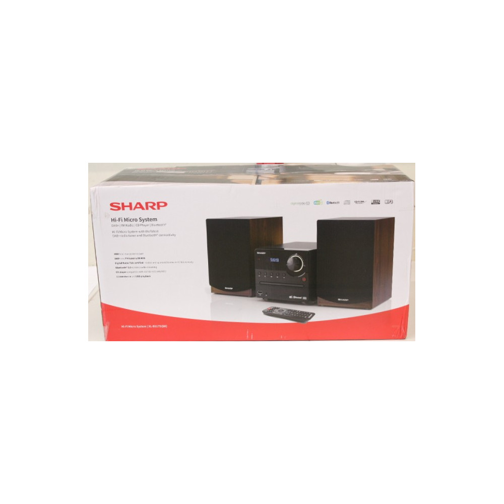 SALE OUT. Sharp XL-B517D(BR) Hi-Fi Micro System, CD/FM/USB/Bluetooth v5.0, Aux-in, 45W, Brown | Sharp Hi-Fi Micro System | XL-B5