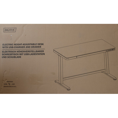 SALE OUT. Electric Height Adjustable Desk | 72 - 121 cm | Maximum load weight 50 kg | Metal | White | 24 month(s) | DAMAGED PACK