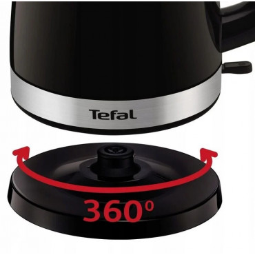 TEFAL | Kettle | KO150F30 Delfini Vision | Electric | 2400 W | 1.5 L | Plastic | 360 rotational base | Black/Stainless steel