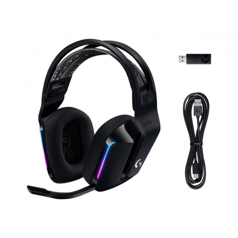 Logitech | Gaming Headset | G G733 | Wireless | Over-Ear | Black | Noise canceling | Wireless