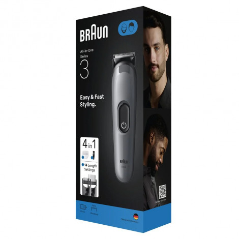 Braun 4-in-1 Grooming Kit | All-in-One Series 3 AIO3500 | Cordless | Number of length steps 14 | Black