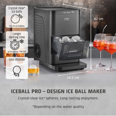 Caso Ice Ball Maker | IceBall Pro | Power 130 W | Capacity 1.3 L | Matt Black