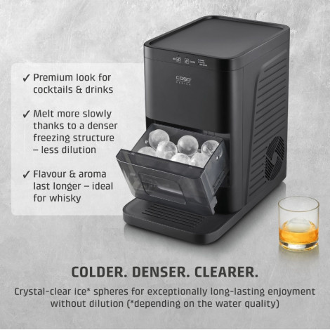 Caso Ice Ball Maker | IceBall Pro | Power 130 W | Capacity 1.3 L | Matt Black